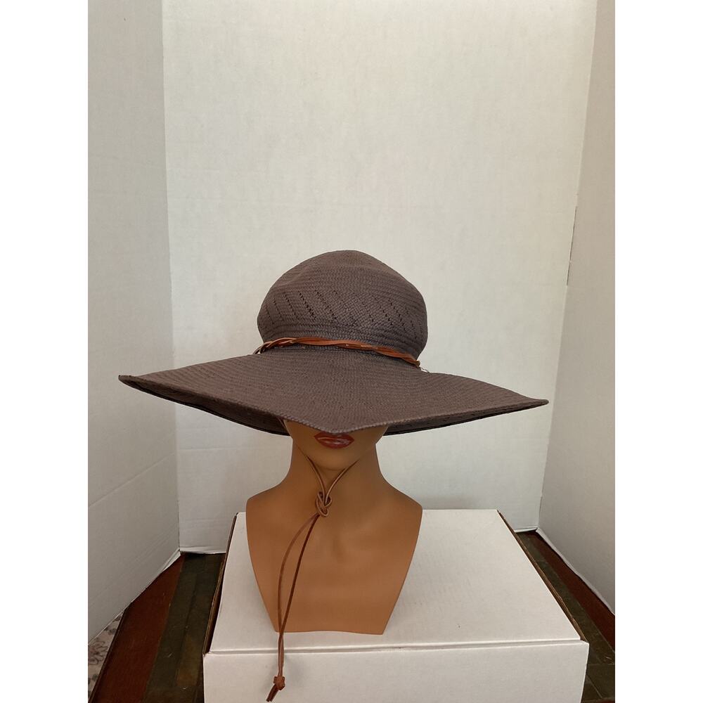 Eddie Bauer - Woven Paper, Straw Wide Brim Sun Hat - Charcoal Gray - S/M